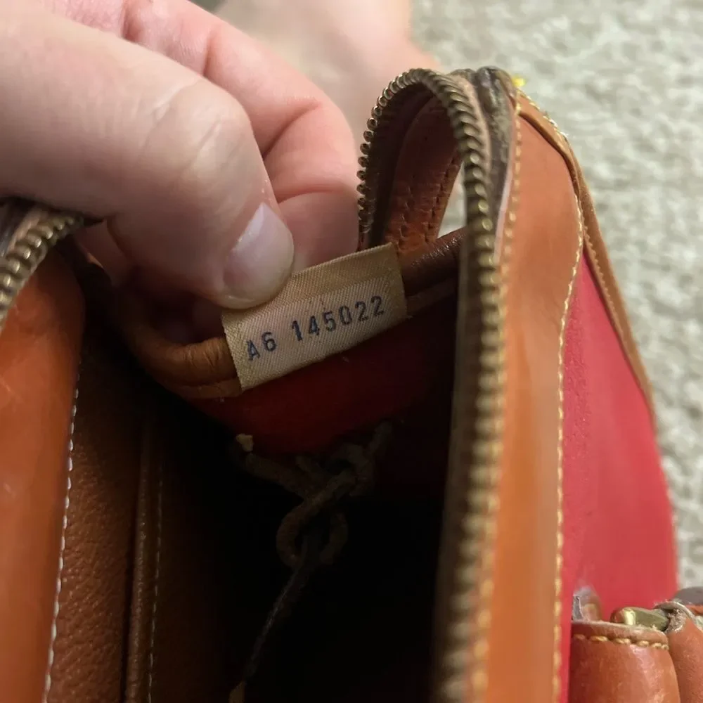 Vintage Dooney & Bourke red pebbled leather satchel purse